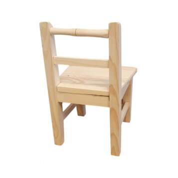 Drevená detská stolička prírodná Stool, 44 x 26 x 24 cm - Náhľad