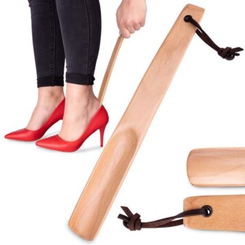 Drevený obuvák na topánky s remienkom, Nature, dĺžka  26cm