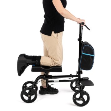 Skladacia kolobežka, chodítko s opierkou pri zlomenej nohe - Knee Walker, nosnosť 136kg - Náhľad