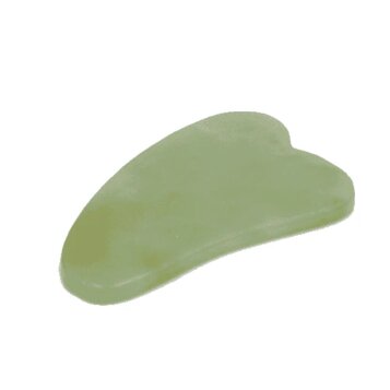 Jadeitový masážny kameň Gua Sha v tvare srdca zelený, 7 cm