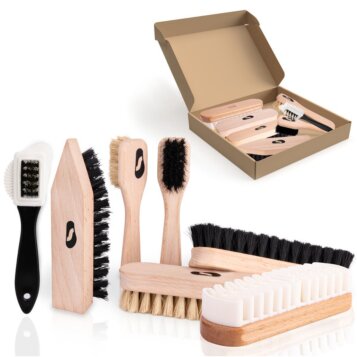 Súprava kefy na starostlivosť o obuv z kože, semišu a nubuku, ShoeClinic 6v1