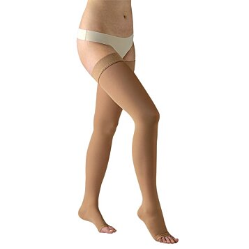 Kompresné stehenné pančuchy otvorená špička lem Avicenum 360, L, dlhé
