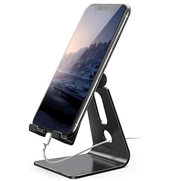 Kovový stojan na telefón a tablet skladací, čierny