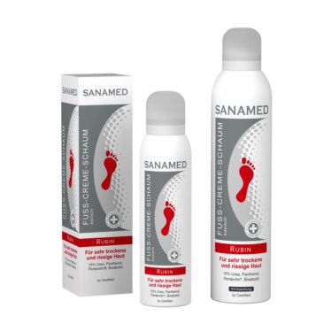 Krémová pena na nohy, na veľmi suchú a popraskanú pokožku Sanamed Rubín, 150 ml