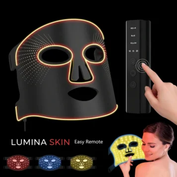 LED terapeutická maska na omladenie pleti Luxury – červené, modré a žlté svetlo - Náhľad