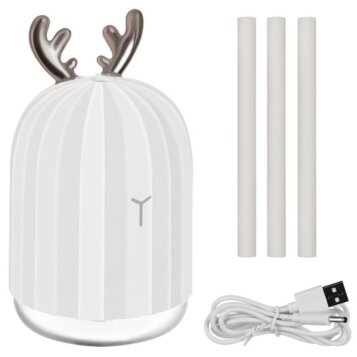 Zvlhčovač vzduchu USB s aróma difuzérom, 220 ml biely