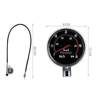 Mechanický Retro tachometer pre bicykle - Náhľad