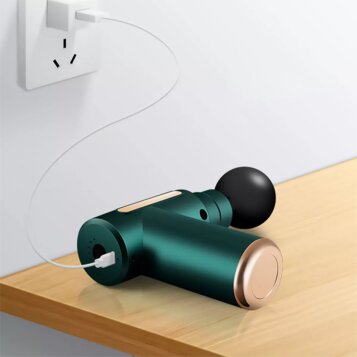 Mini masážna pištoľ pro so 4 nástavcami 1800 mAh, zelená - Náhľad