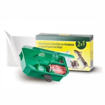 Deratizačná stanička 2v1 – Bezpečná pasca na hlodavce s lepovou pascou na hmyz