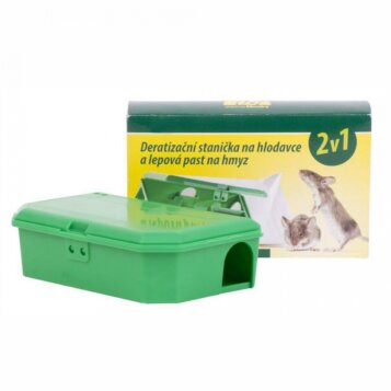 Deratizačná stanička 2v1 – Bezpečná pasca na hlodavce s lepovou pascou na hmyz - Náhľad
