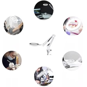 Multifunkčná lampa s lupou 32 LED Land Soil, USB - Náhľad