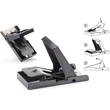 Otváracia kovová pasca na myši MO150, 82 x 42 mm, čierna