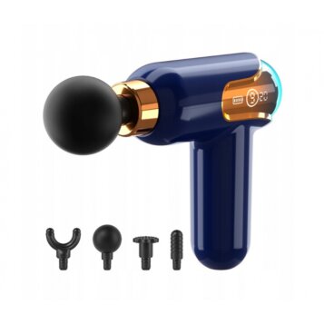 Prenosná masážna pištoľ s LED displejom LC-002, modrá