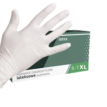 Vyšetrovacie rukavice jednorazové latexové s púdrom - 100ks