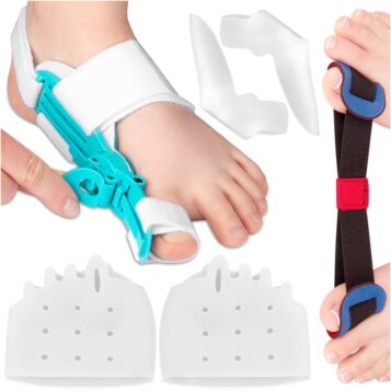 Sada hallux valgus s nastaviteľnou ortézou na deň aj noc, 6 ks