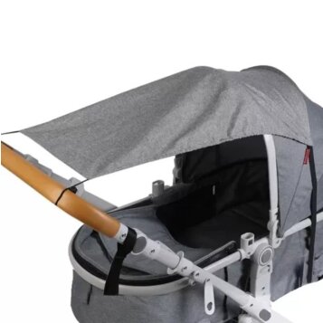 Slnečná clona na kočík Stroller, 50 x 36 x 72 cm, sivá