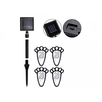 Solárne záhradné osvetlenie - stopy 4 ks - Náhľad