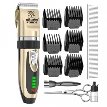 Strihací strojček na srsť zvierat 6 nadstavcov, Pet Grooming, Gold