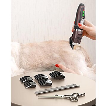Strihací strojček na srsť zvierat 6 nadstavcov, Pet Grooming, Plum - Náhľad