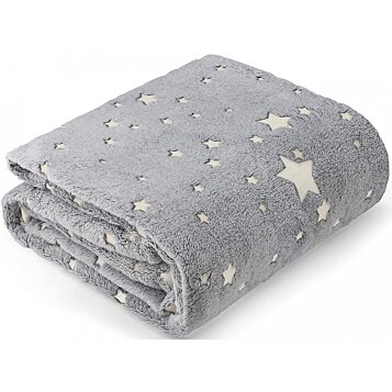 Svietiaca mäkká deka sivá, 150 x 180 cm - Náhľad