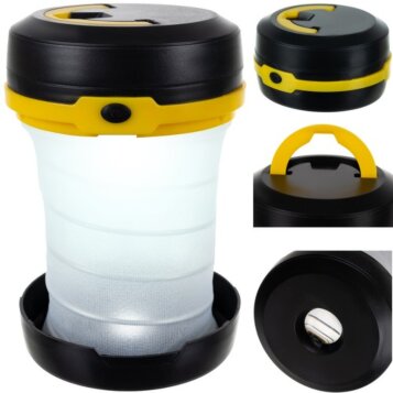 Skladacia turistická lampa 2v1