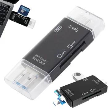 Univerzálna čítačka kariet SD microSD TF Micro USB USB-C OTG 5v1