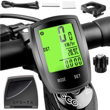 Vodeodolný tachometer na bicykel IPX4 - čierny