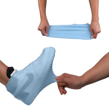 Vodeodolné návleky na tenisky silikónové elastické Raincover for Sneakers bledo modré S