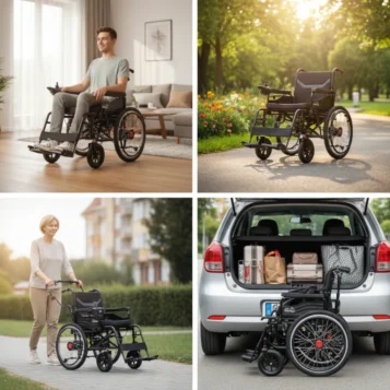 Skladací elektrický invalidný vozík 2×250 W, Li-ion 24 V/20 Ah, dojazd 15 km - Náhľad