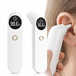 Bezdotykový infračervený teplomer na čelo a ucho s LCD displejom