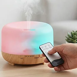 Ultrazvukový zvlhčovač vzduchu s aromaterapiou a 7 LED farbami - 500 ml - Náhľad