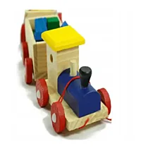 Drevený vláčik s kockami na ťahanie