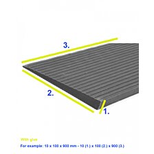 Nájazdová rampa s lepidlom, tvrdená guma, 36 x 200 x 700 mm
