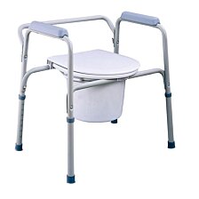 Nepojazdné toaletné kreslo s nastaviteľnou výškou a oporou na ruky - 43-58 cm