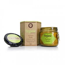 Organická vonná sviečka s viečkom v skle Patchouli Vanilla, 200 g