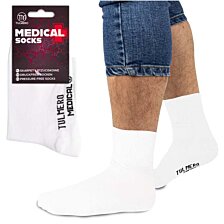Pánske nekopresné diabetické bavlnené ponožky, Tulmero Medical, biele