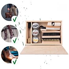 Sada kefiek a leštidiel na starostlivosť o koženú obuv, ShoeClinic 12v1