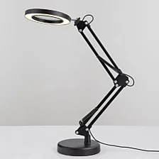 Stolová LED lampa s lupou a nastaviteľným svetlom – čierna