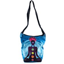 Textilná taška na zips s vnútorným vreckom - Jogín 7 čakier, 36 x 51 x 14 cm