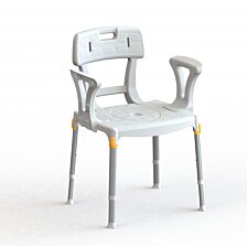 Toaletné a sprchovacie kreslo/stolička s vedierkom King, nosnosť 120 kg