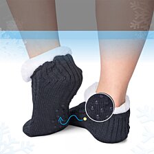 Vlnené teplé ponožky s plyšom, Tulmero, šedé