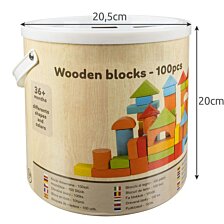 Farebné drevené kocky, Woody joy, 100 ks