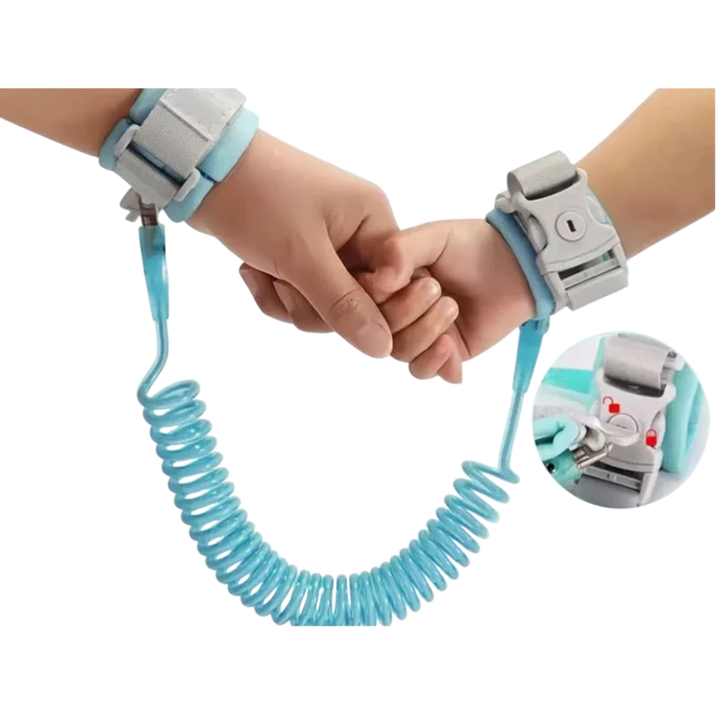 Detský bezpečnostný postroj s náramkom – ukážka použitia