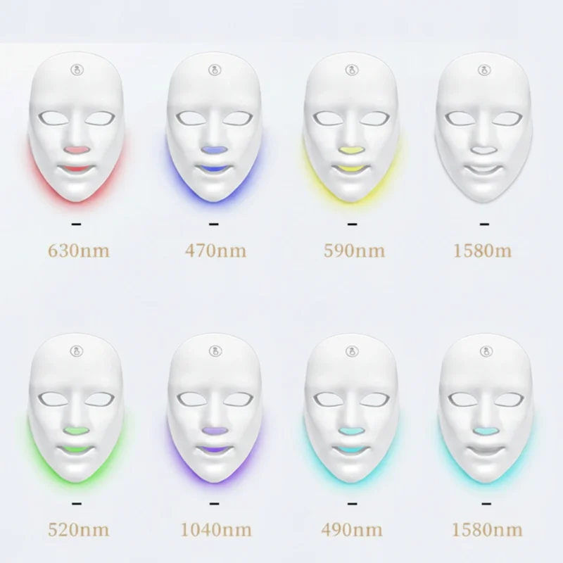 LED maska so 7 farbami – ukážka svetelných režimov pri domácom použití