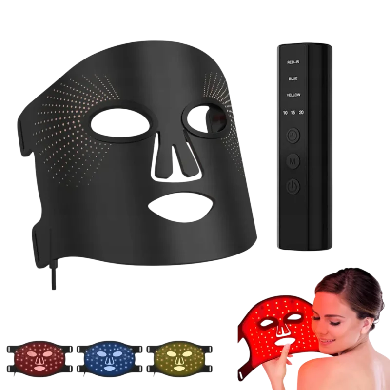 LED maska – diaľkové ovládanie a nastaviteľné popruhy pre komfortné používanie