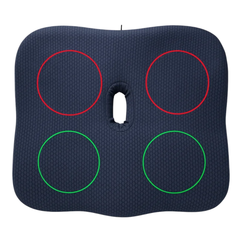 Masážna vyhrievacia poduška – pohľad zozadu s USB-C pripojením