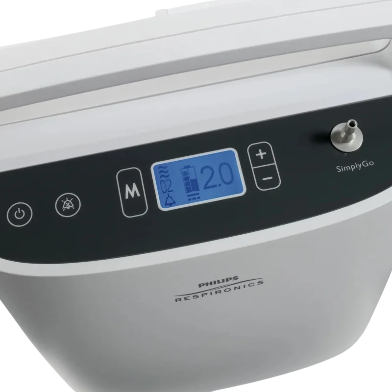 Philips SimplyGo – bočný pohľad s transportnou taškou
