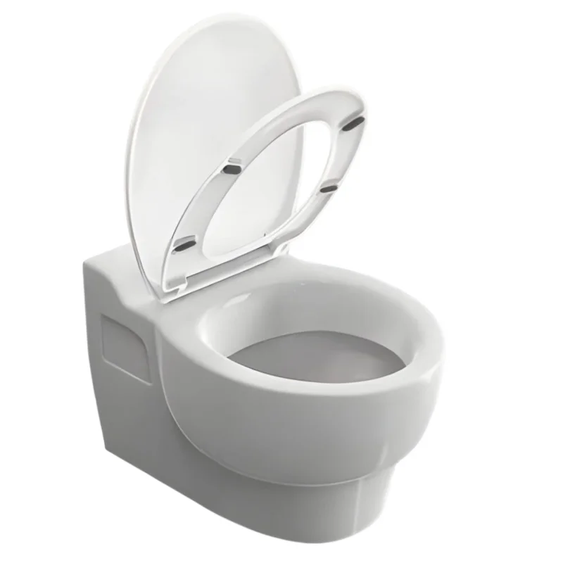 WC doska TOI-SEA4 – detail konštrukcie s kovovými pántami
