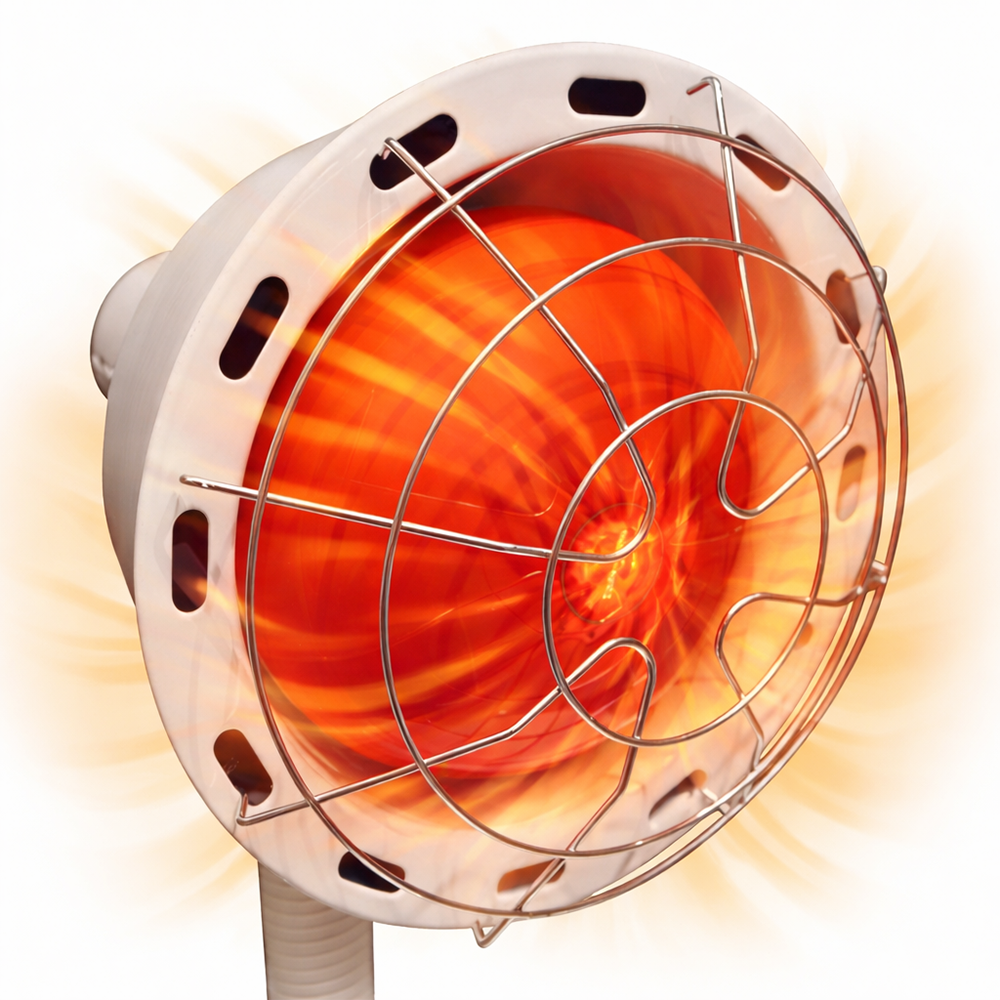 Bočný pohľad na infračervenú lampu Sollux