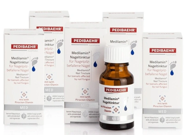 Tinktúra na prevenciu a liečbu nechtovej mykózy Pedibaehr Medilamin.